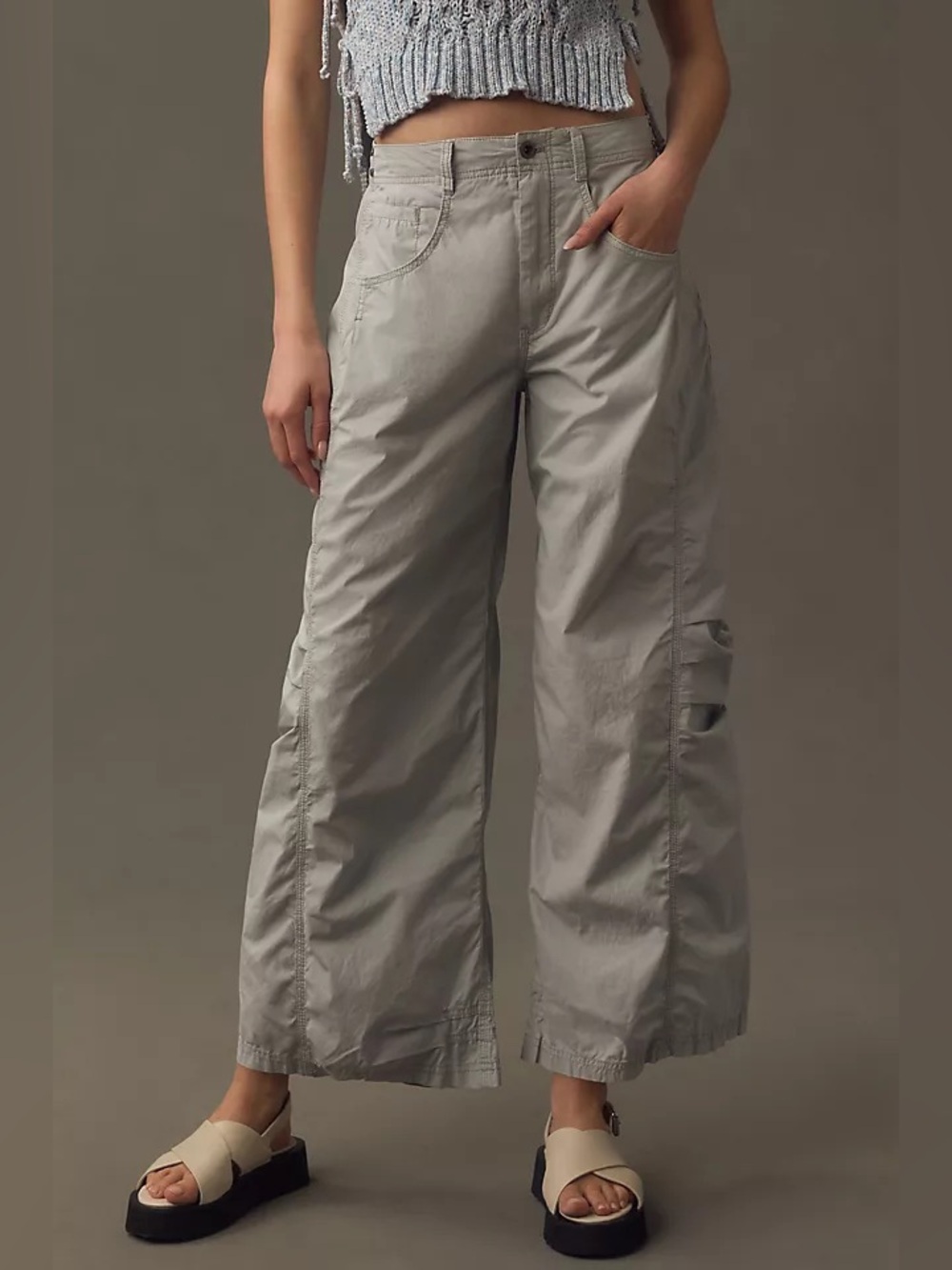 Pilcro | Parachute Curve Barrel Pants | Size 25 | Gray - Picture 2 of 7
